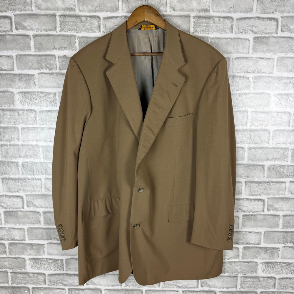 Brooks Brothers Makers Brooksease Blazer Jacket Mens Tan Two Button Sport Coat